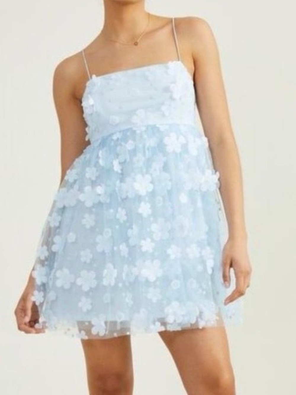Altar’d State Blue Floral Babydoll Dress – Size S